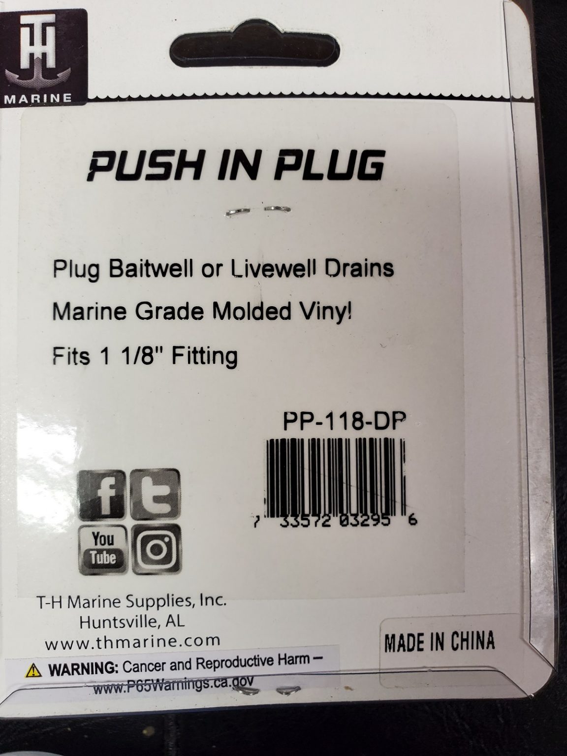 Handy Drain Plugs for Livewells, Cooler Compartments, and Sinks